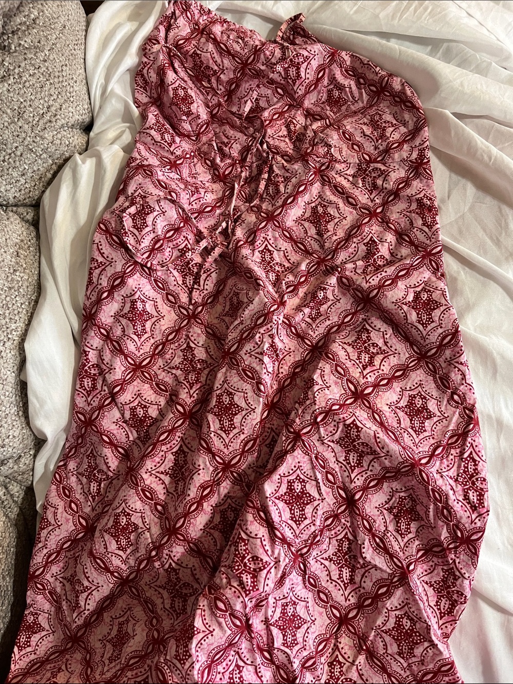 Rampage Pink and Burgundy Printed Dress